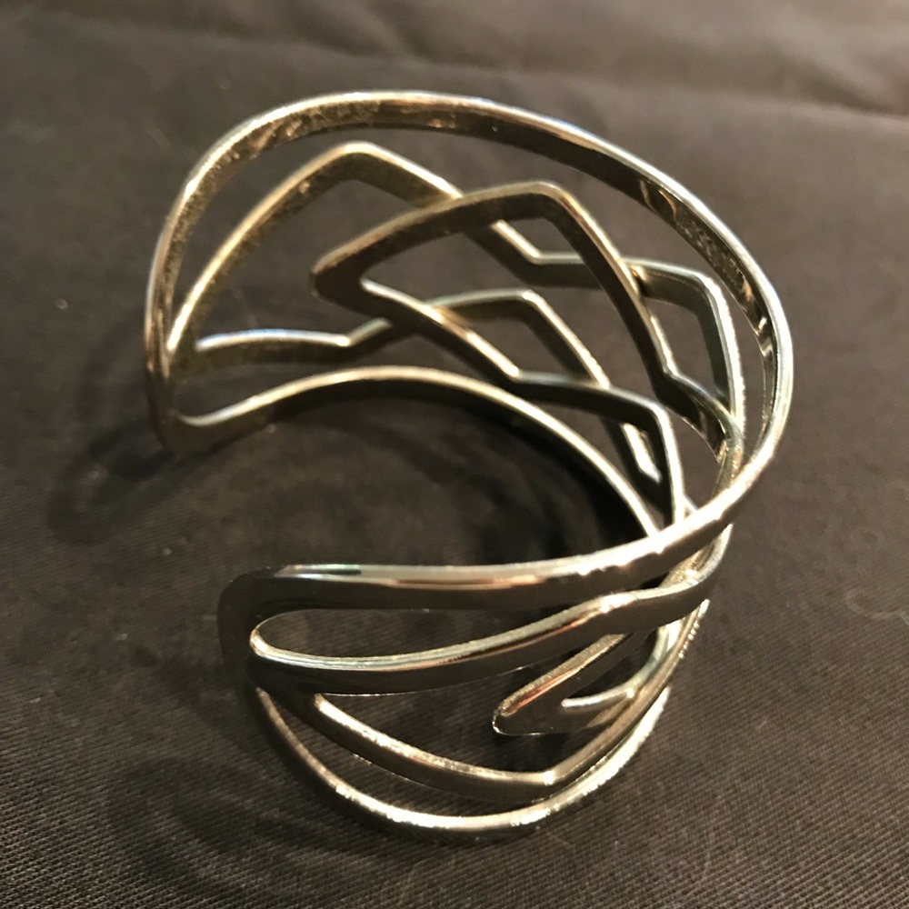 Silver cutout cuff bracelet